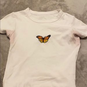 Brandy Melville White Butterfly top